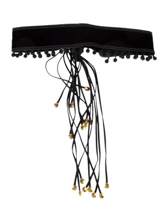 Saint Laurent Wide Velvet Waist Belt