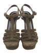 Saint Laurent Suede T-Strap Sandals