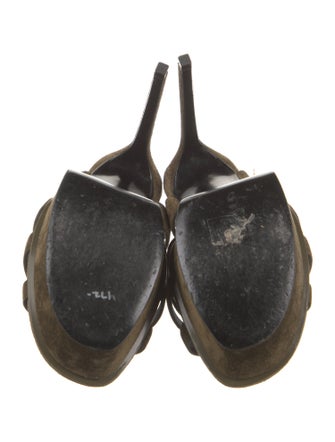 Saint Laurent Suede T-Strap Sandals