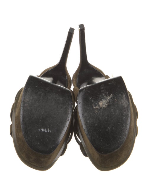 Saint Laurent Suede T-Strap Sandals