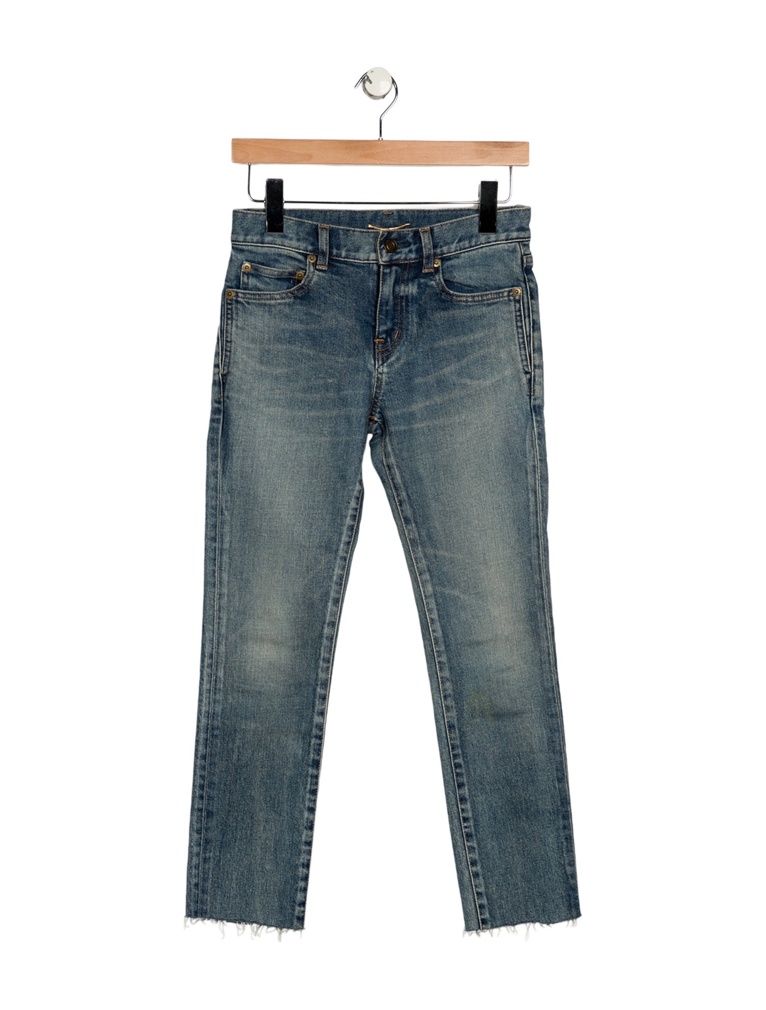 Saint Laurent Mid-Rise Straight Leg Jeans