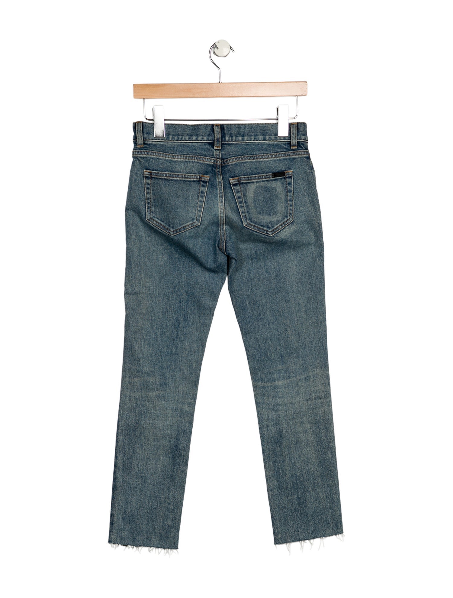 Saint Laurent Mid-Rise Straight Leg Jeans