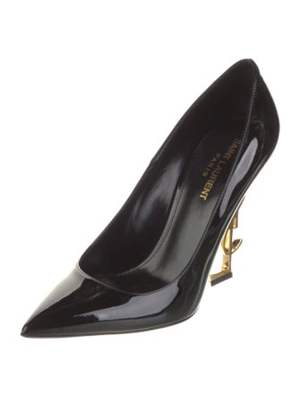 Saint Laurent Signature Logo Patent Leather Pumps