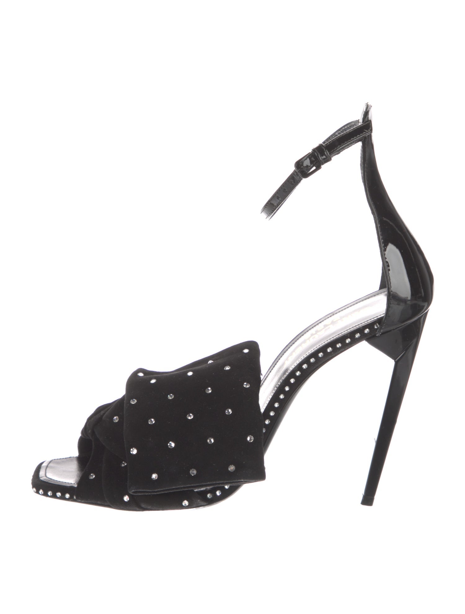 Saint Laurent Suede Bow Accents Sandals