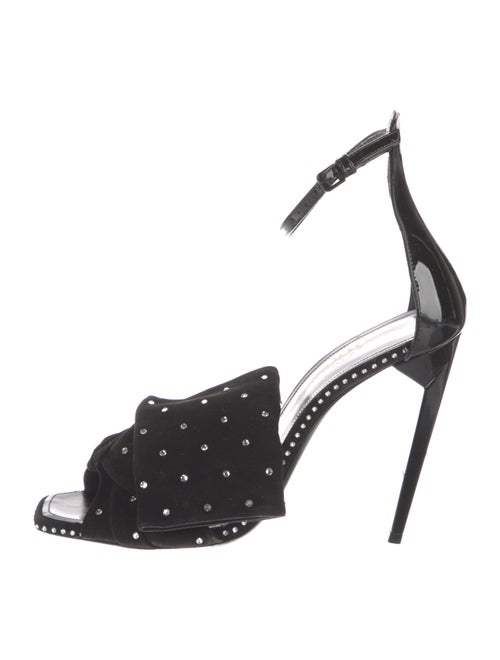 Saint Laurent Suede Bow Accents Sandals
