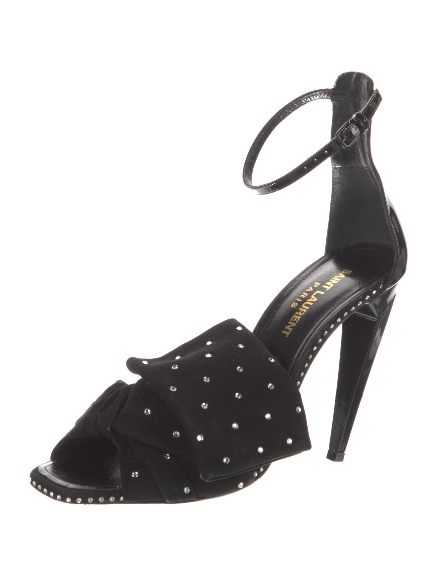 Saint Laurent Suede Bow Accents Sandals