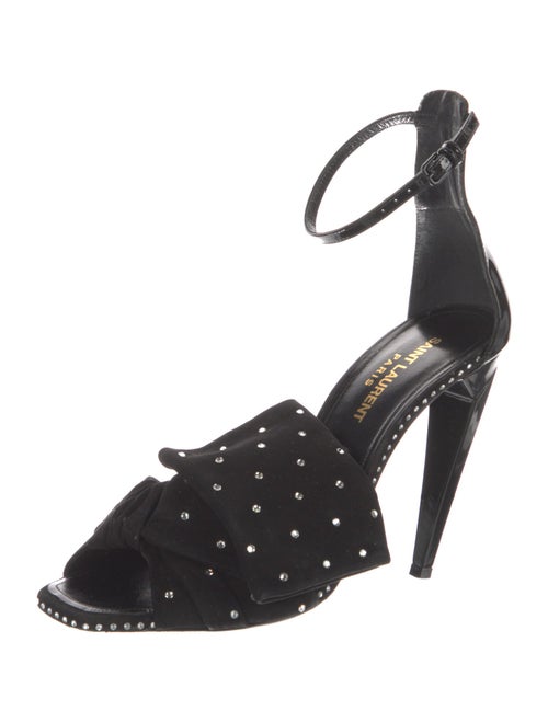 Saint Laurent Suede Bow Accents Sandals
