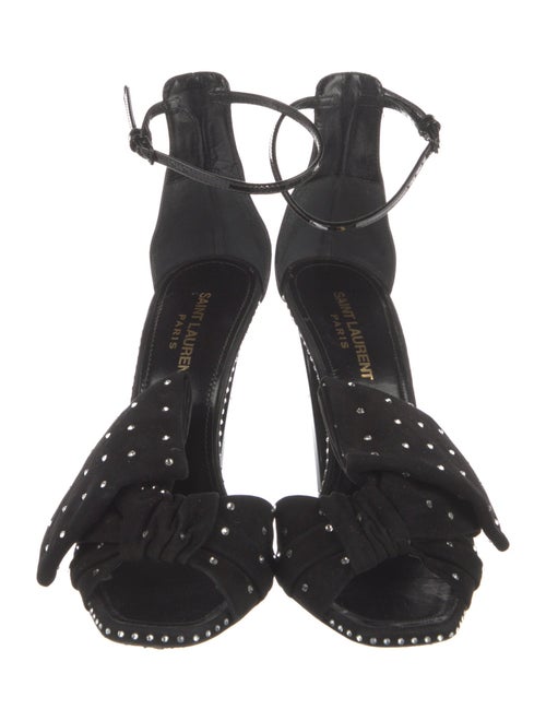 Saint Laurent Suede Bow Accents Sandals