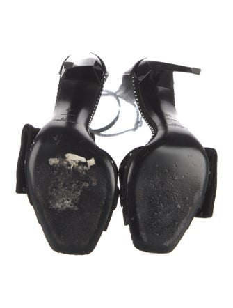Saint Laurent Suede Bow Accents Sandals