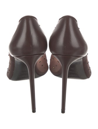 Saint Laurent Mesh Crystal Embellishments T-Strap Pumps