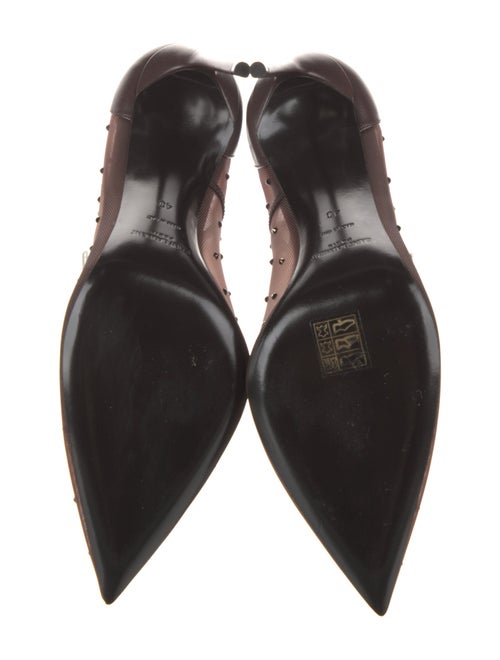 Saint Laurent Mesh Crystal Embellishments T-Strap Pumps