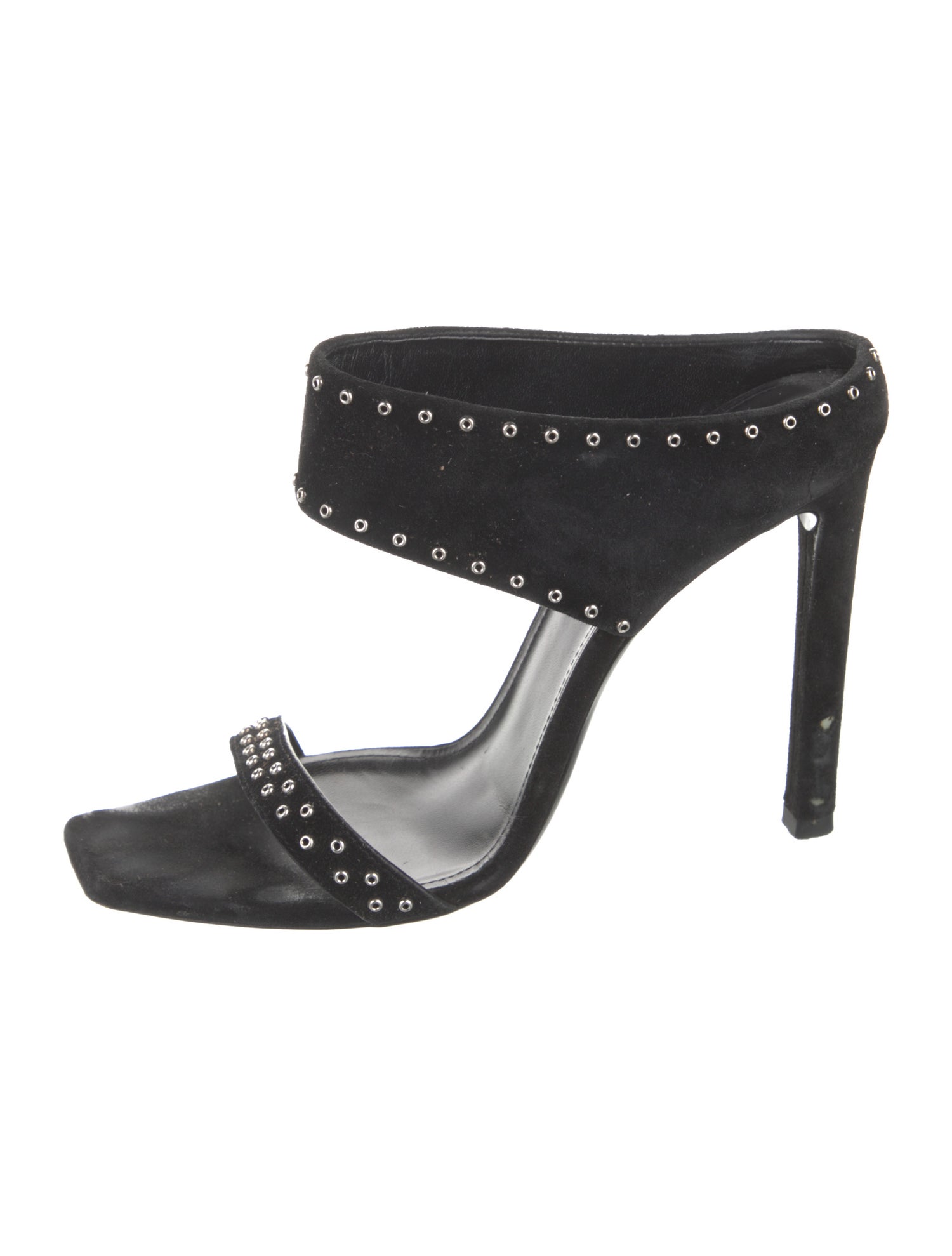 Saint Laurent Suede Studded Accents Slides