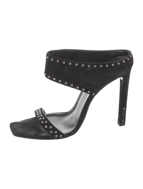 Saint Laurent Suede Studded Accents Slides