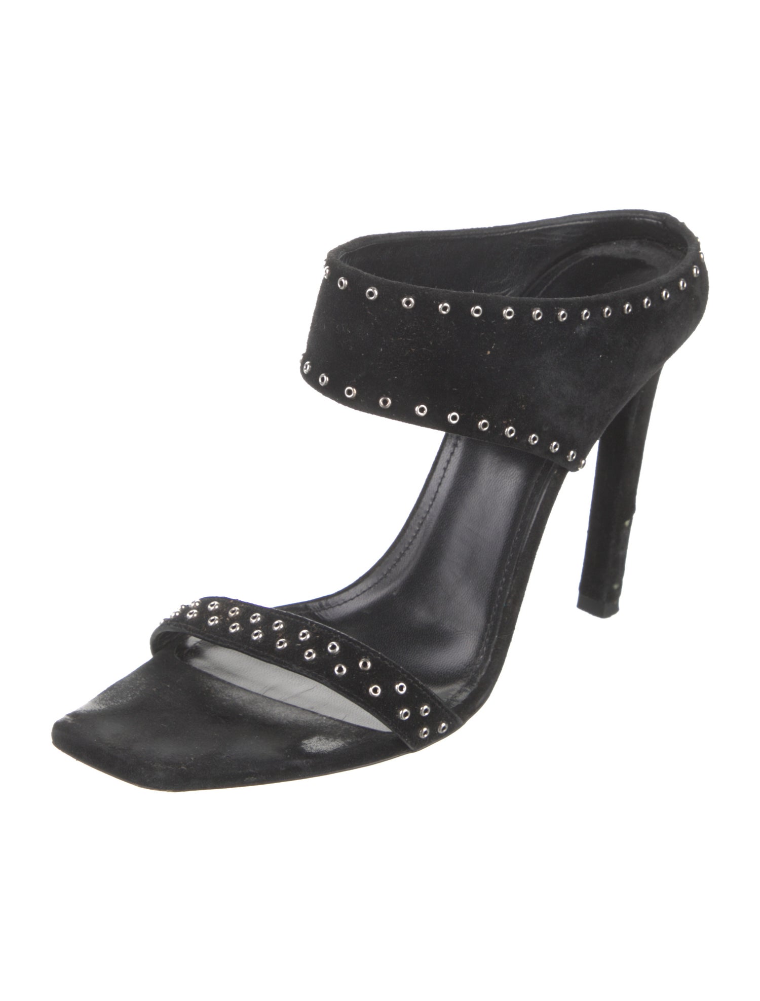 Saint Laurent Suede Studded Accents Slides