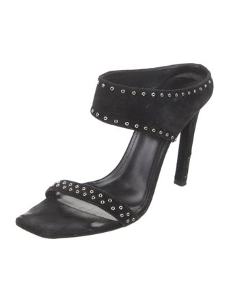 Saint Laurent Suede Studded Accents Slides