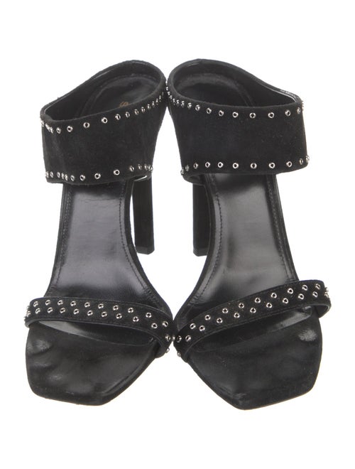 Saint Laurent Suede Studded Accents Slides