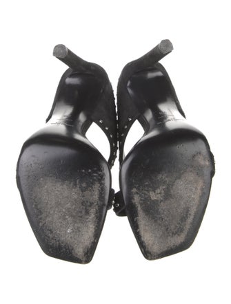 Saint Laurent Suede Studded Accents Slides