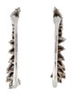 Saint Laurent Crystal Open Hoop Drop Earrings