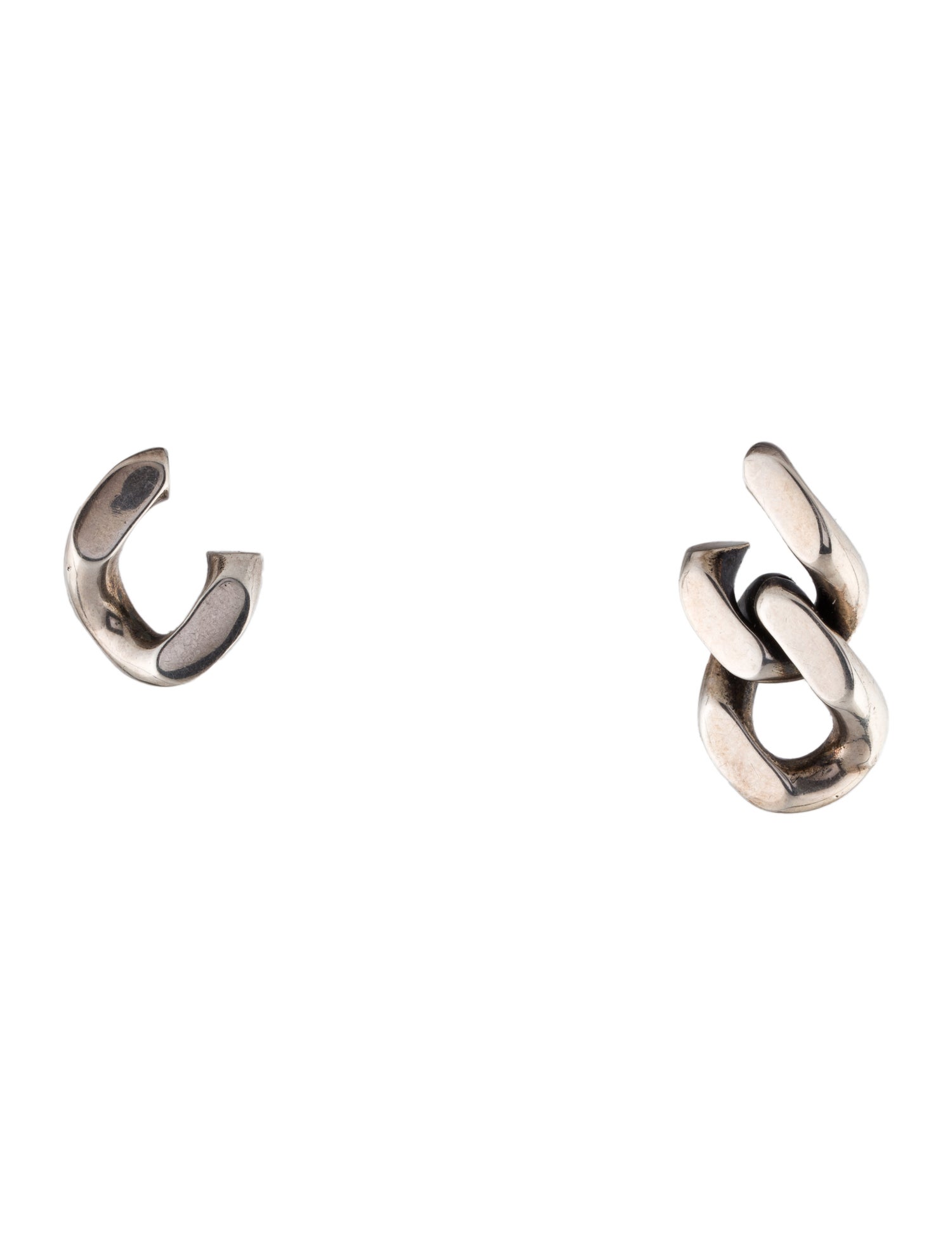 Saint Laurent Asymmetrical Curb Chain Earrings