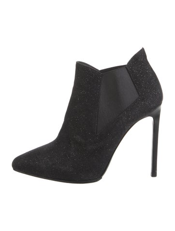 Saint Laurent Boots Suede Glitter Accents Chelsea IT 38 | 8
