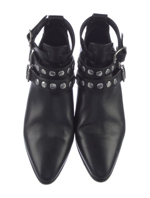 Saint Laurent Leather Studded Accents Boots