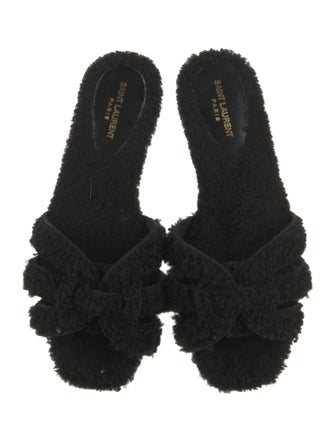 Saint Laurent Shearling Slides