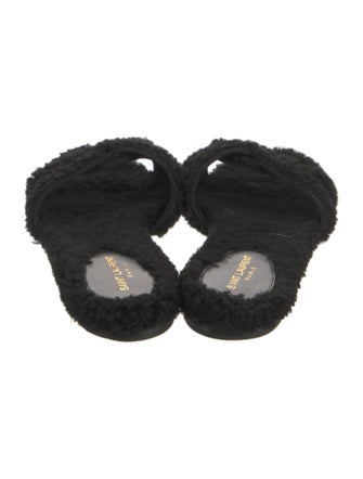 Saint Laurent Shearling Slides