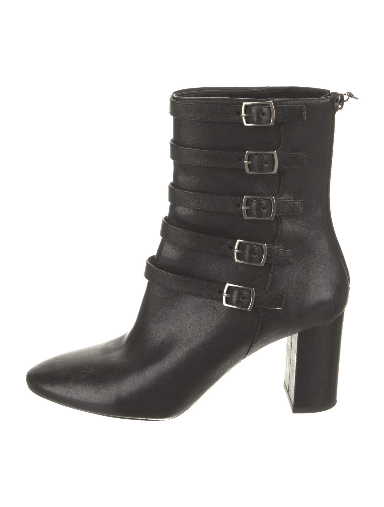 Saint Laurent Leather Lace-Up Boots