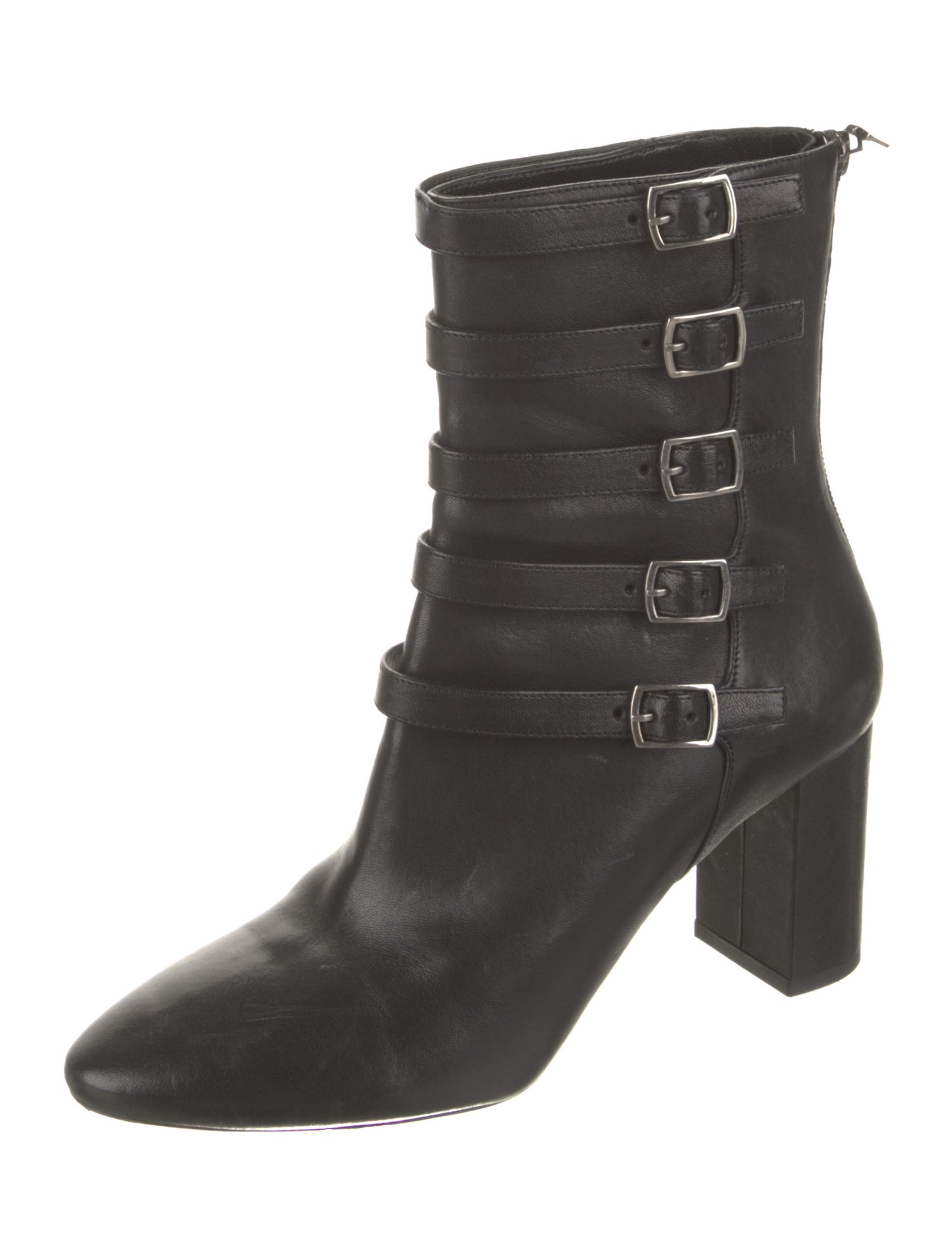 Saint Laurent Leather Lace-Up Boots