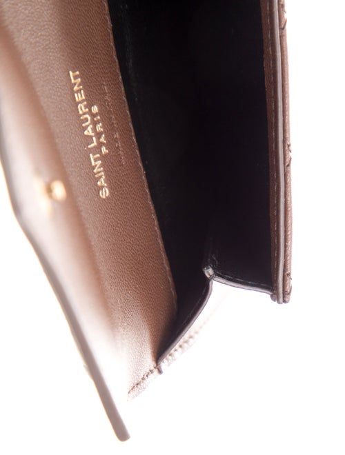 Saint Laurent 2022 Monogram Carré-Quilt Matelassé Gabby Compact Wallet