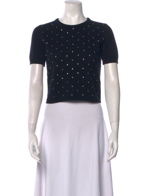 Saint Laurent Wool Crew Neck Crop Top