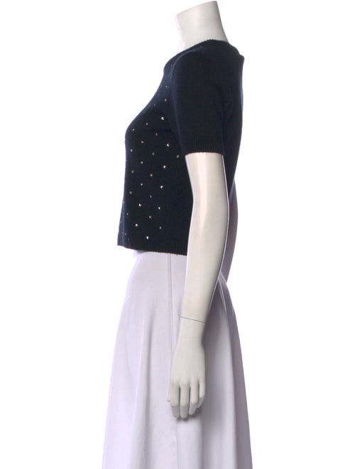 Saint Laurent Wool Crew Neck Crop Top