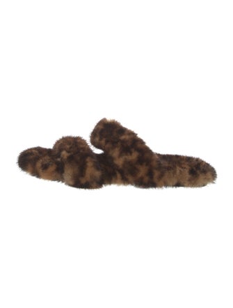 Saint Laurent Mink Animal Print Slides