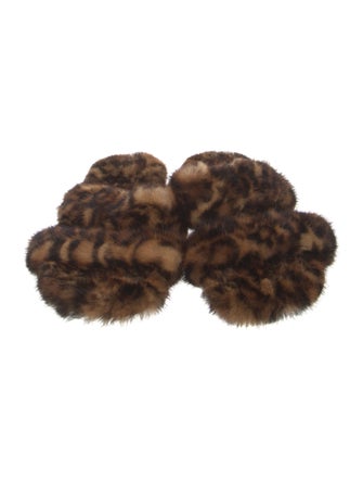 Saint Laurent Mink Animal Print Slides