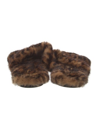 Saint Laurent Mink Animal Print Slides
