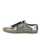 Saint Laurent Leather Embroidered Accent Sneakers