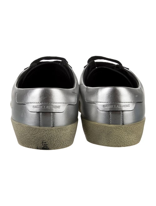 Saint Laurent Leather Embroidered Accent Sneakers