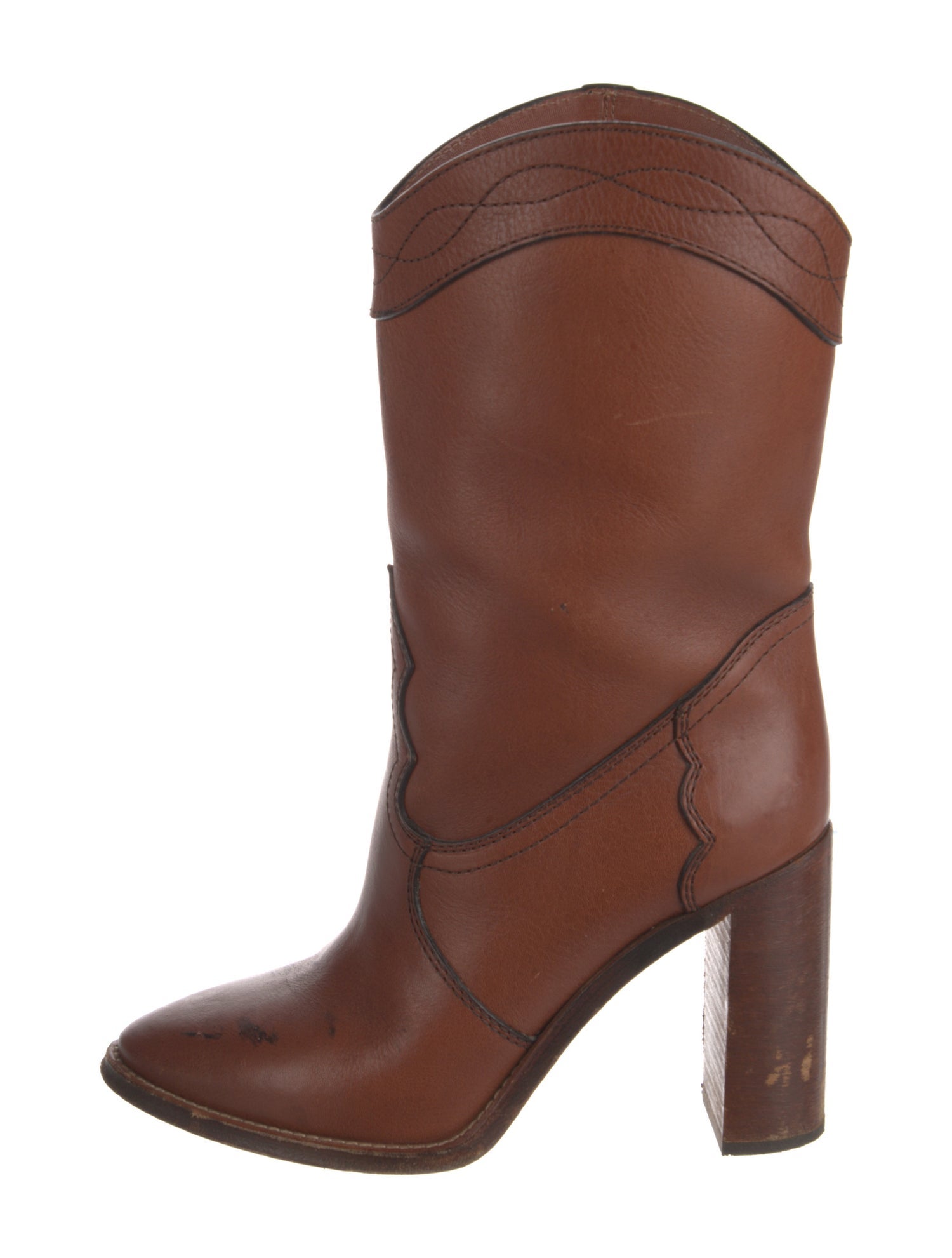 Saint Laurent Leather Western Boots