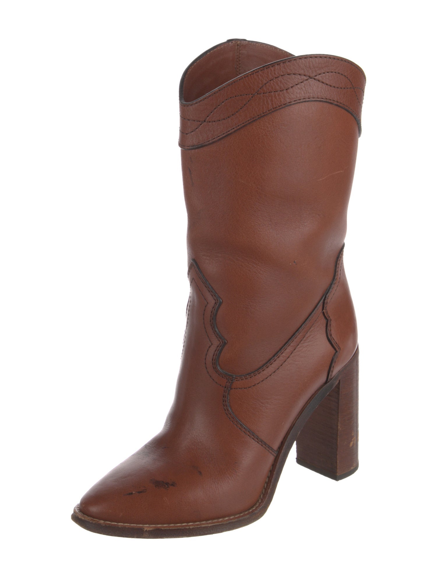 Saint Laurent Leather Western Boots