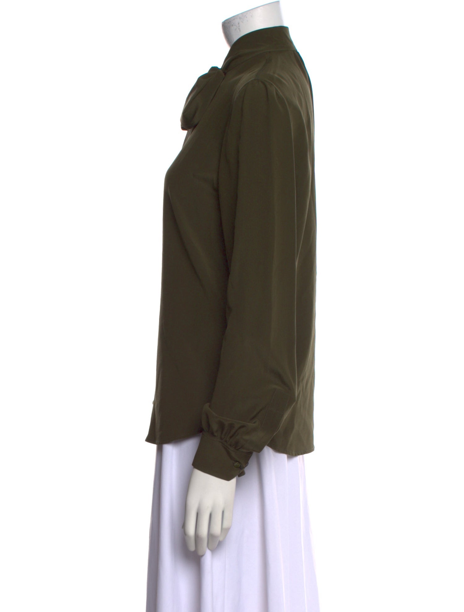 Saint Laurent Silk Long Sleeve Button-Up Top w/ Tags