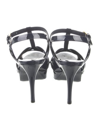Saint Laurent Patent Leather T-Strap Sandals