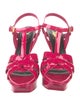 Saint Laurent Patent Leather T-Strap Sandals