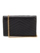 Saint Laurent Leather Cassandre Wallet on Chain