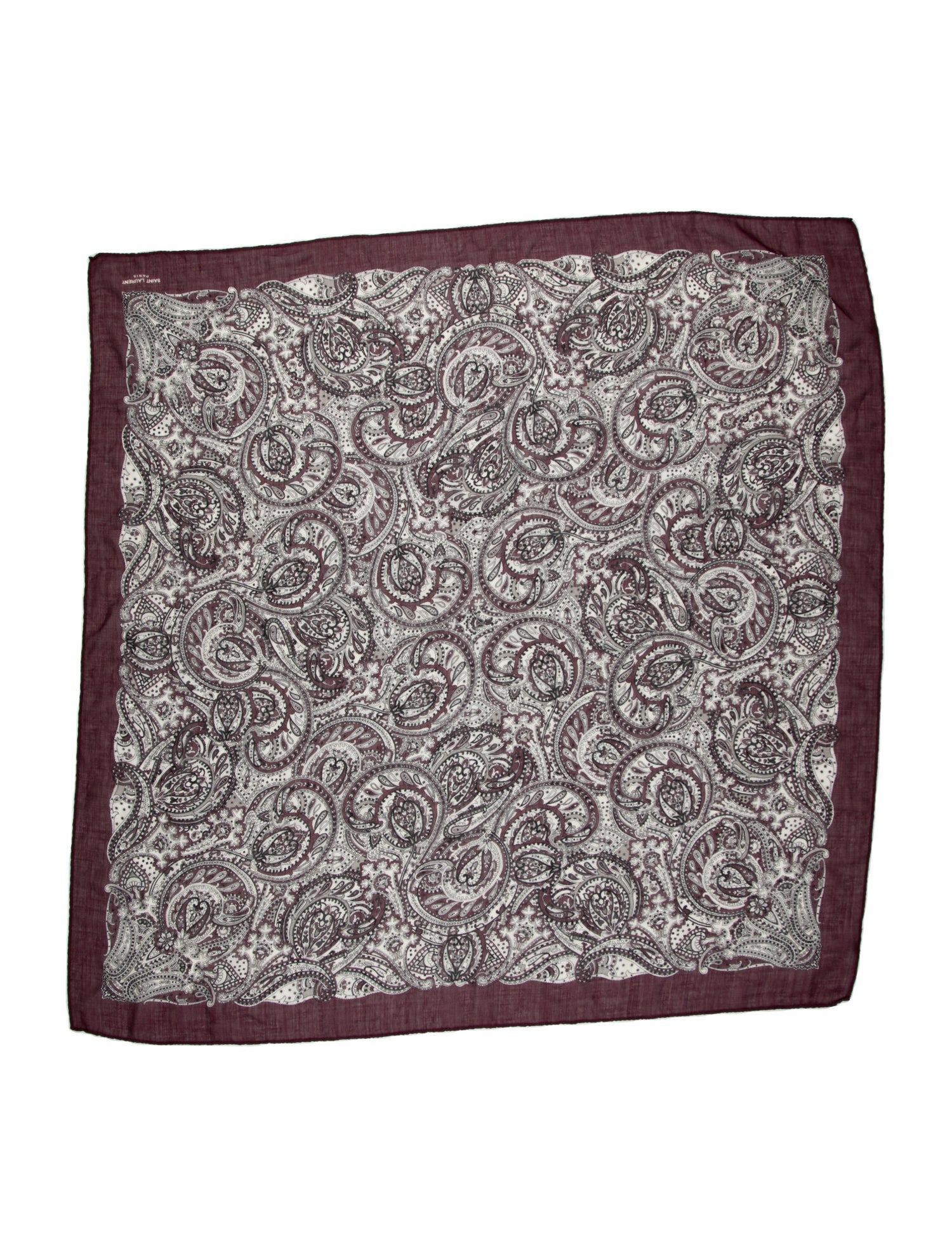 Saint Laurent Cashmere Paisley Print Scarf
