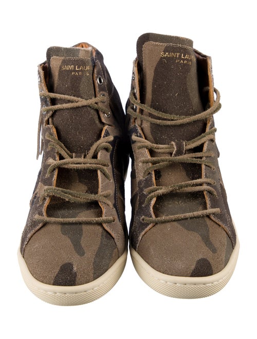 Saint Laurent Suede Camouflage Print Sneakers