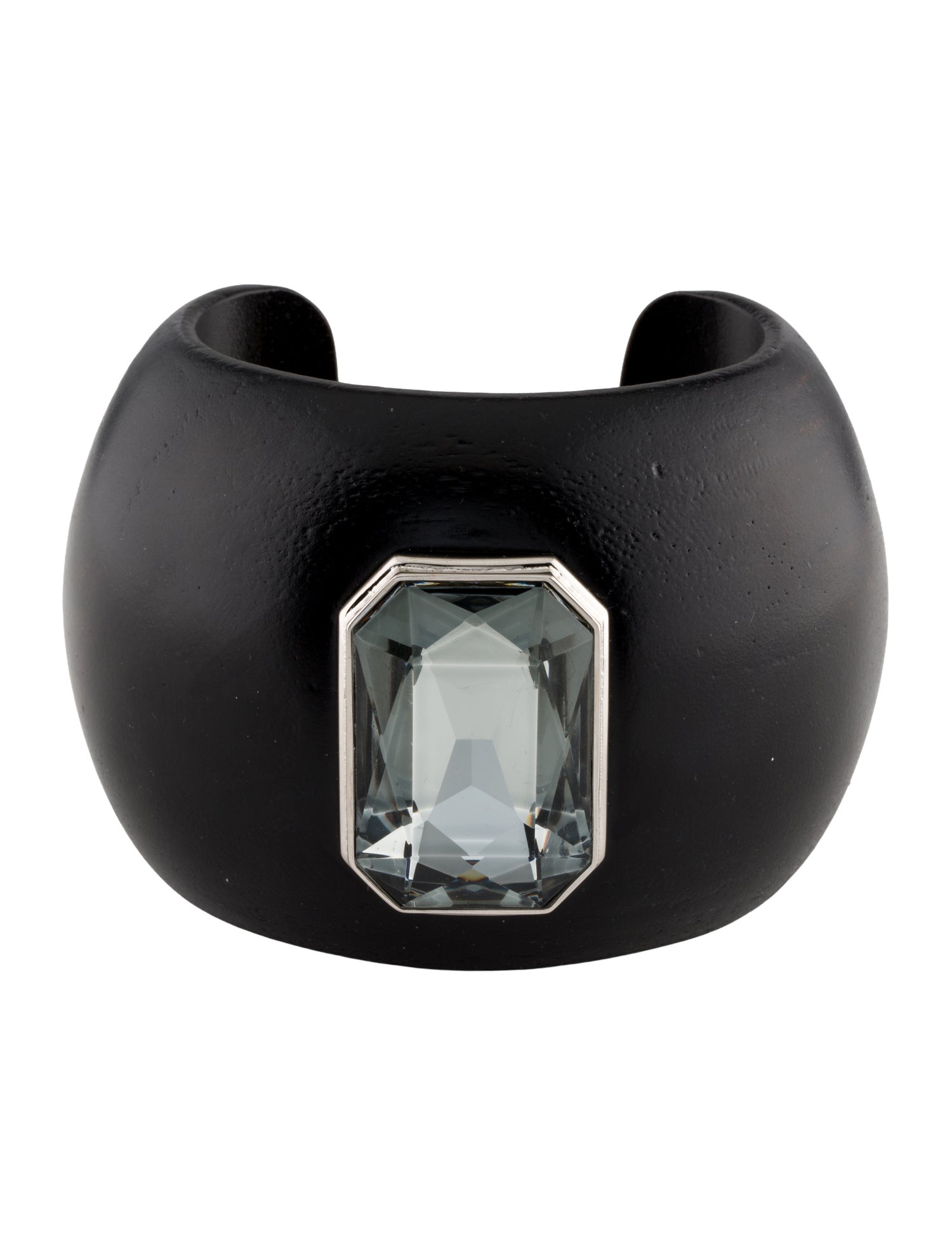 Saint Laurent Crystal Bamboo Cuff Bracelet