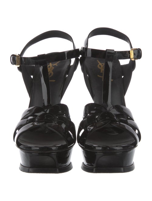 Saint Laurent Patent Leather T-Strap Sandals