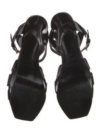 Saint Laurent Patent Leather T-Strap Sandals