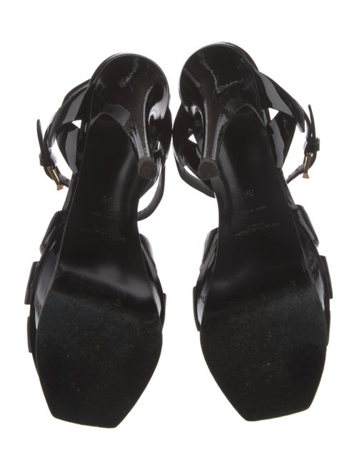 Saint Laurent Patent Leather T-Strap Sandals