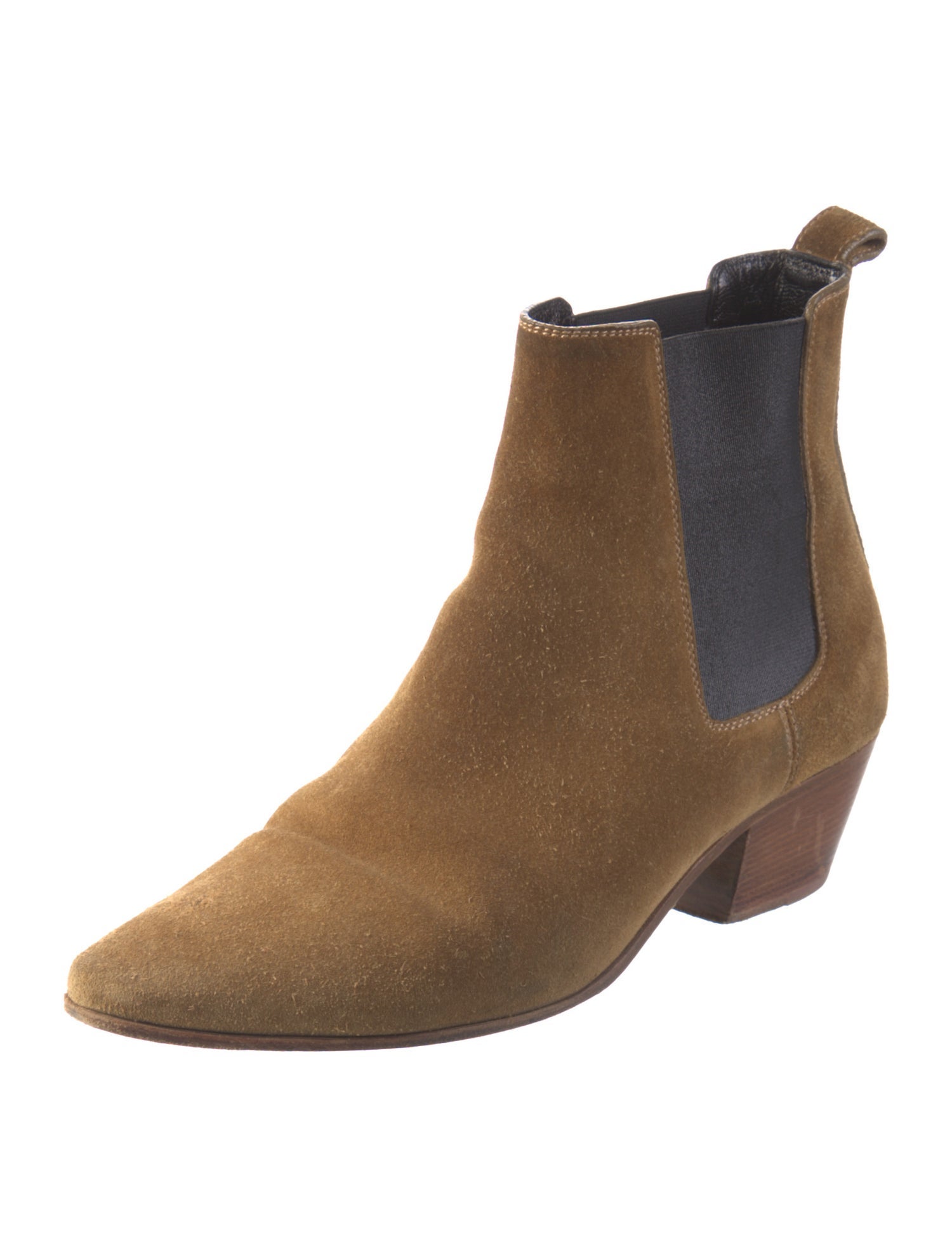 Saint Laurent Suede Colorblock Pattern Chelsea Boots
